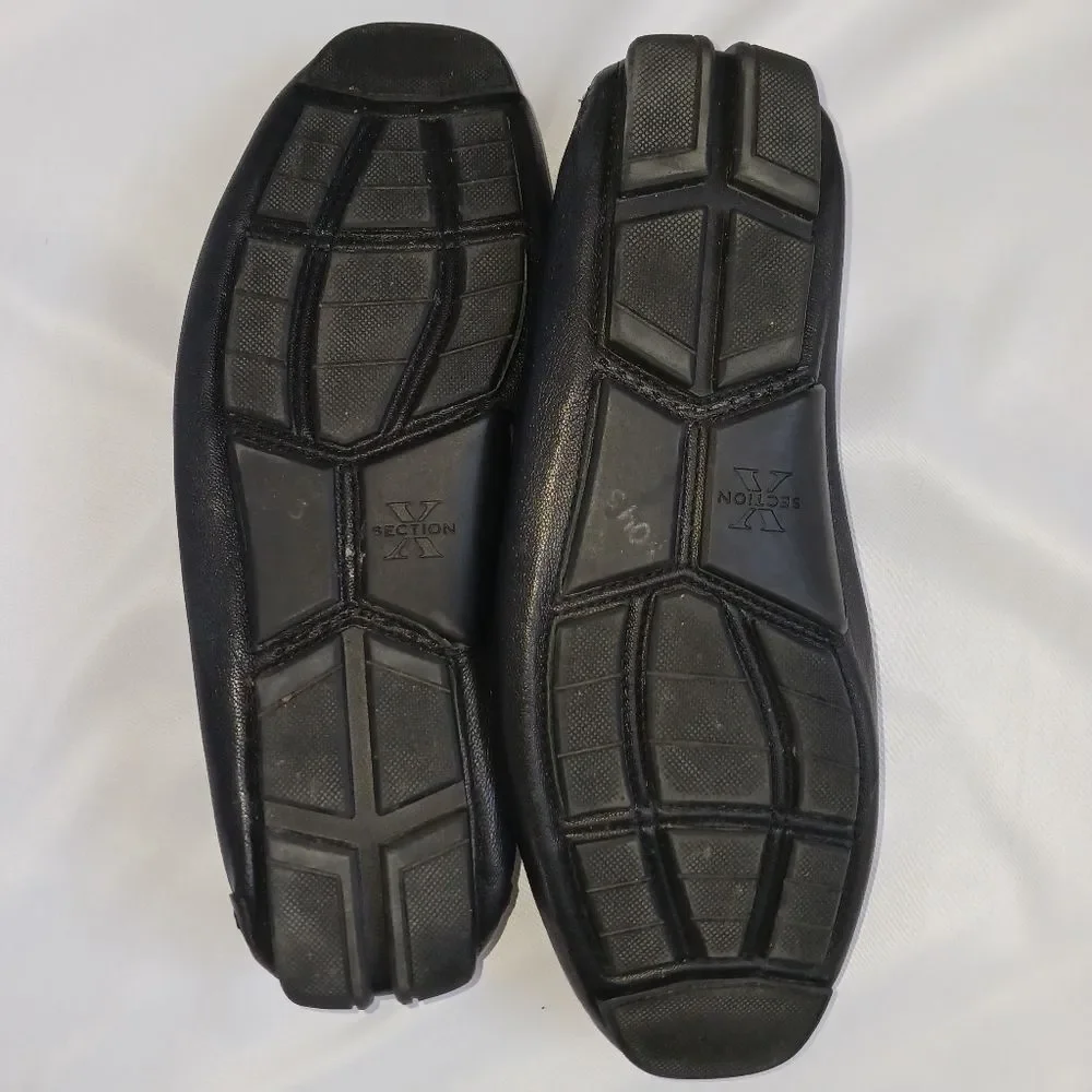 SECTION X Darion Leather Bit Buckle Driver Loafer Slip On Black Men's Size 8 NEW